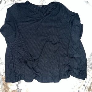 Lane Bryant Charcoal Ribbed Long Sleeve Top 26/28